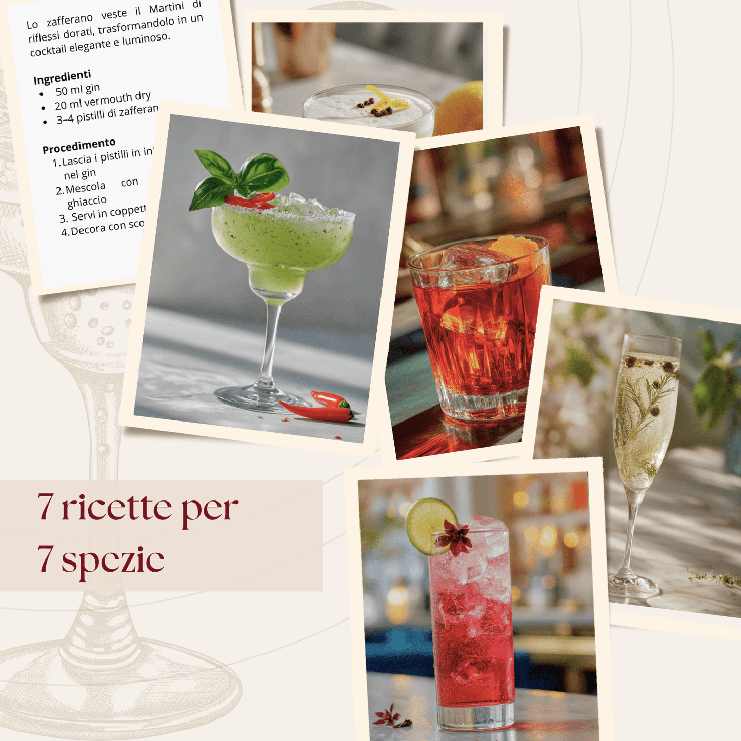 1862 - L’Arte dei Cocktail | Box gourmet con 7 botaniche e spezie per mixology | Edizione limitata 2025 - Silkflair