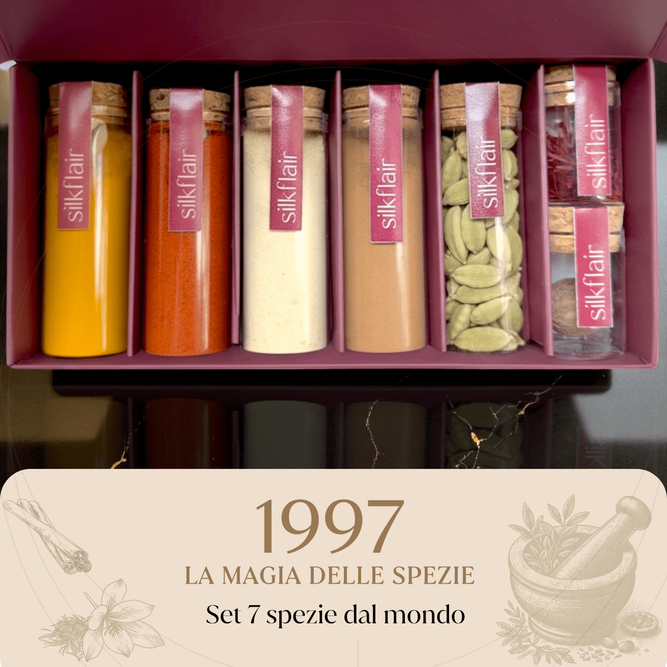 1997 - La Magia delle Spezie | Box gourmet con spezie pregiate dal mondo | Edizione limitata 2025 - Silkflair