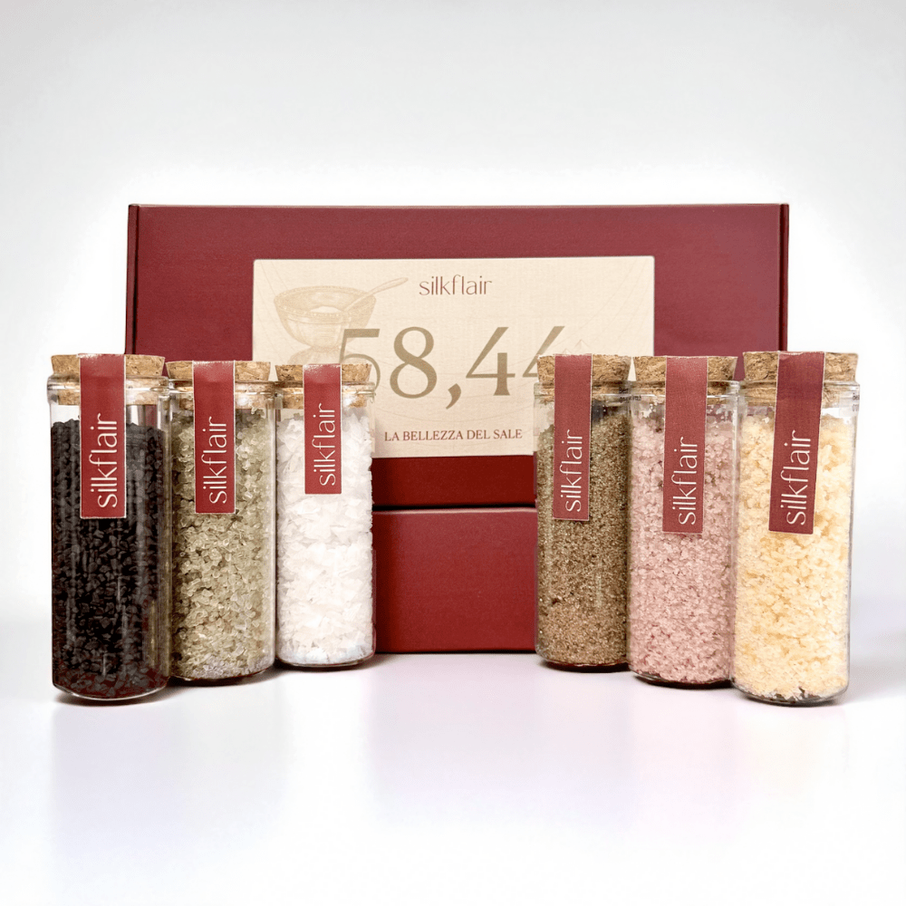 58,44 - La Bellezza del Sale | Box gourmet con 6 sali aromatici e decorativi | Edizione limitata 2025 - Silkflair