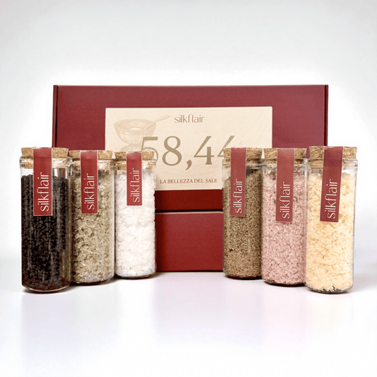 58,44 - La Bellezza del Sale | Box gourmet con 6 sali aromatici e decorativi | Edizione limitata 2025 - Silkflair