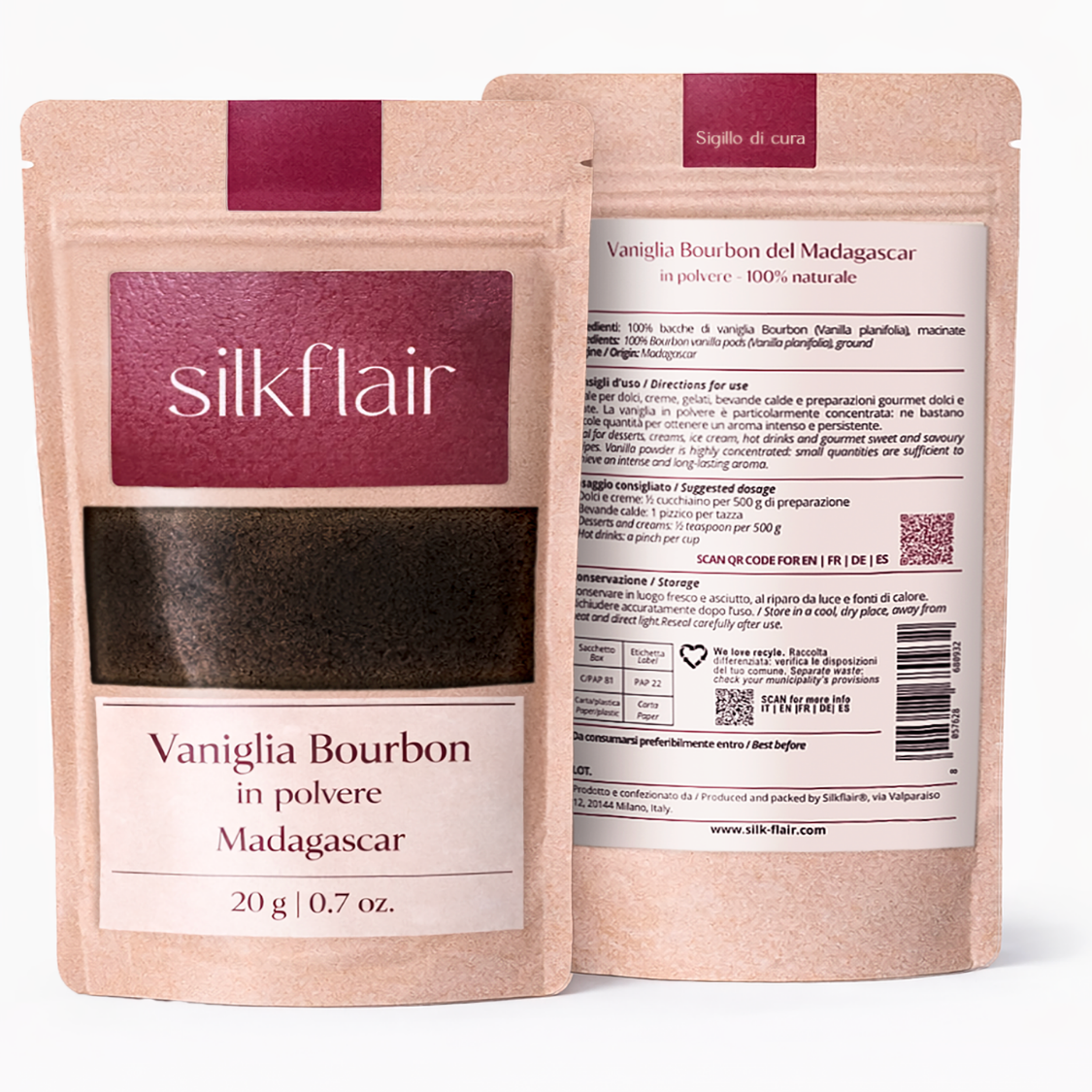 Vaniglia bourbon del Madagascar in polvere - Refill 20 g in busta