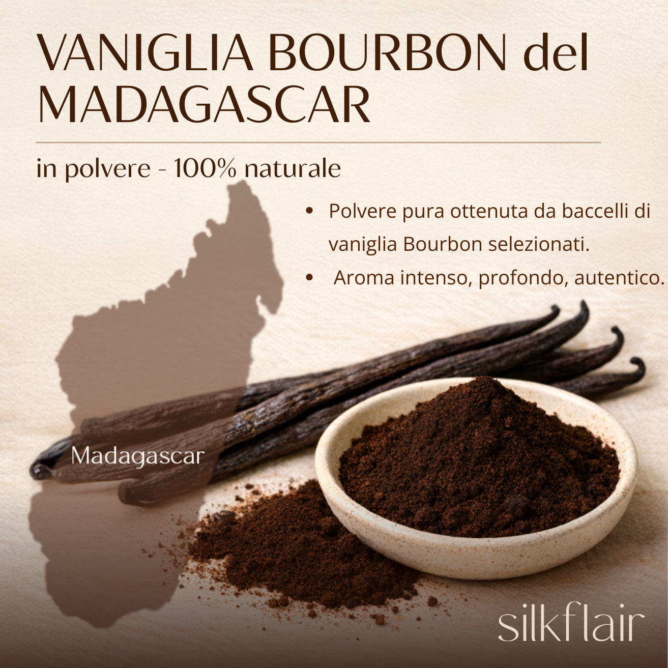 Vaniglia bourbon del Madagascar in polvere - Refill 20 g in busta