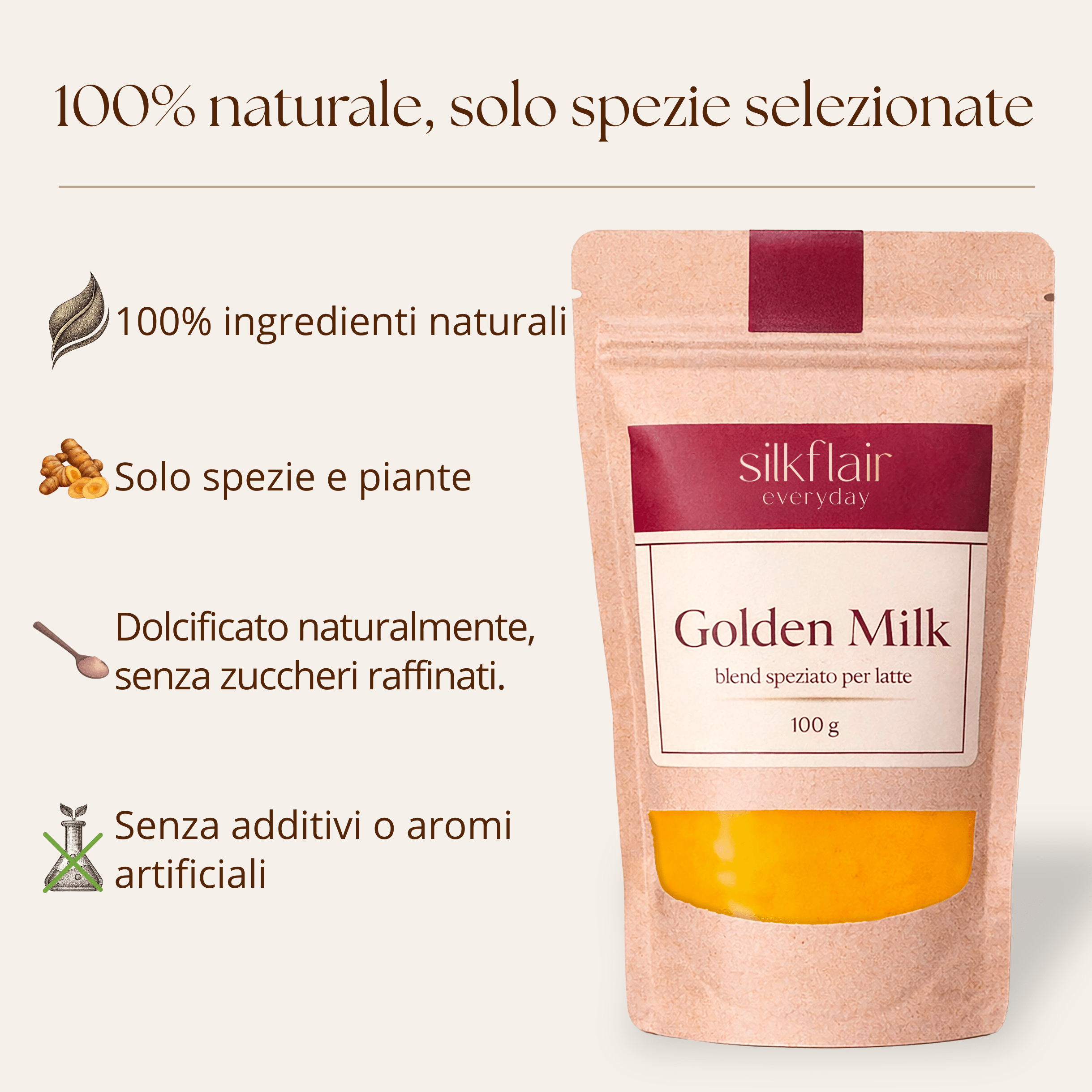 Golden Milk Silkflair - blend per latte alla curcuma - Silkflair