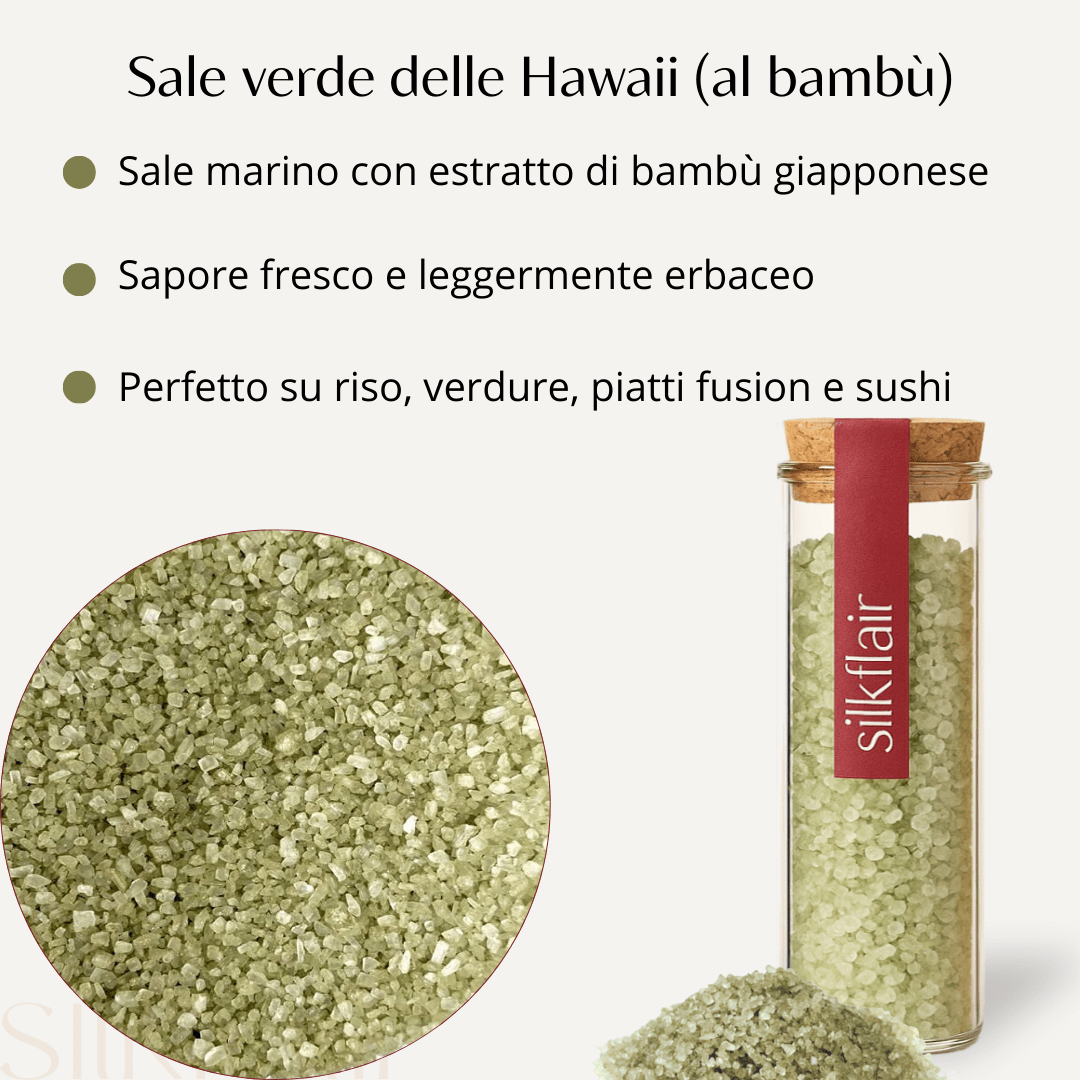 Hawaiian colors – set 4 sali Hawaii (Sale rosso - sale verde - sale nero - fiocchi di sale) - Silkflair