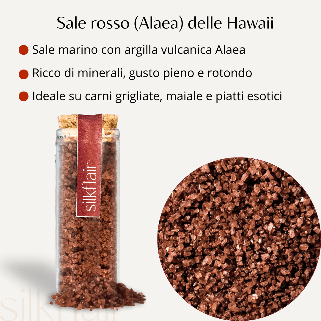 Hawaiian colors – set 4 sali Hawaii (Sale rosso - sale verde - sale nero - fiocchi di sale) - Silkflair