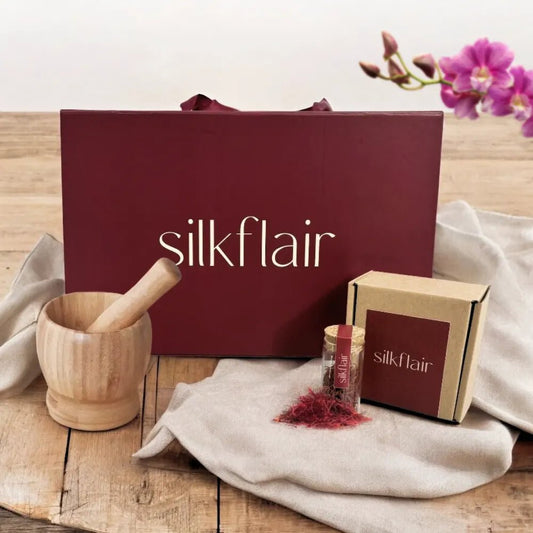 Luxury box zafferano in pistilli e mortaio - Silkflair