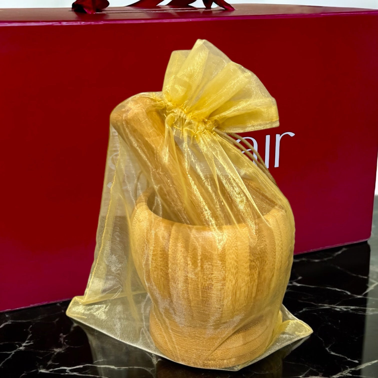 Luxury box zafferano in pistilli e mortaio
