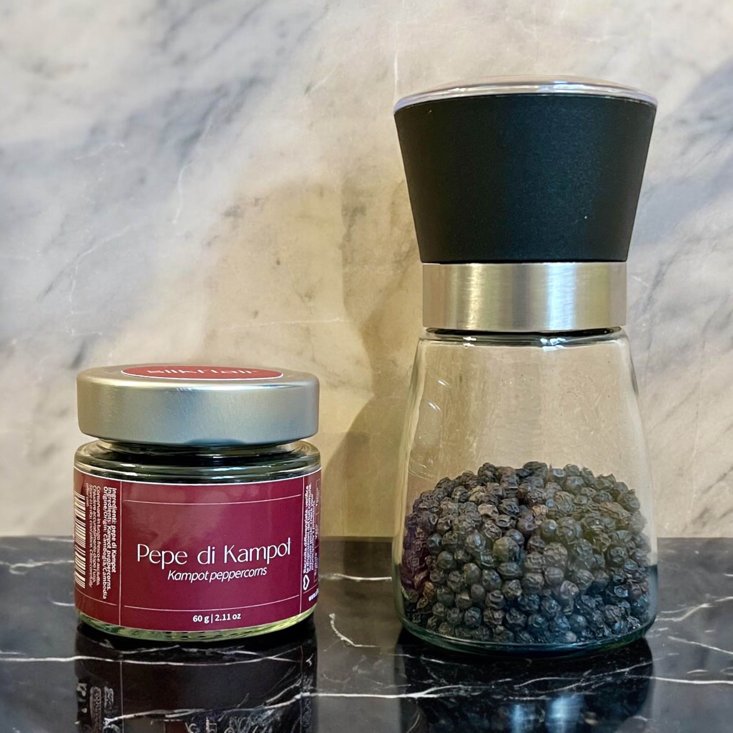 Set pepe di Kampot e macinapepe - Silkflair
