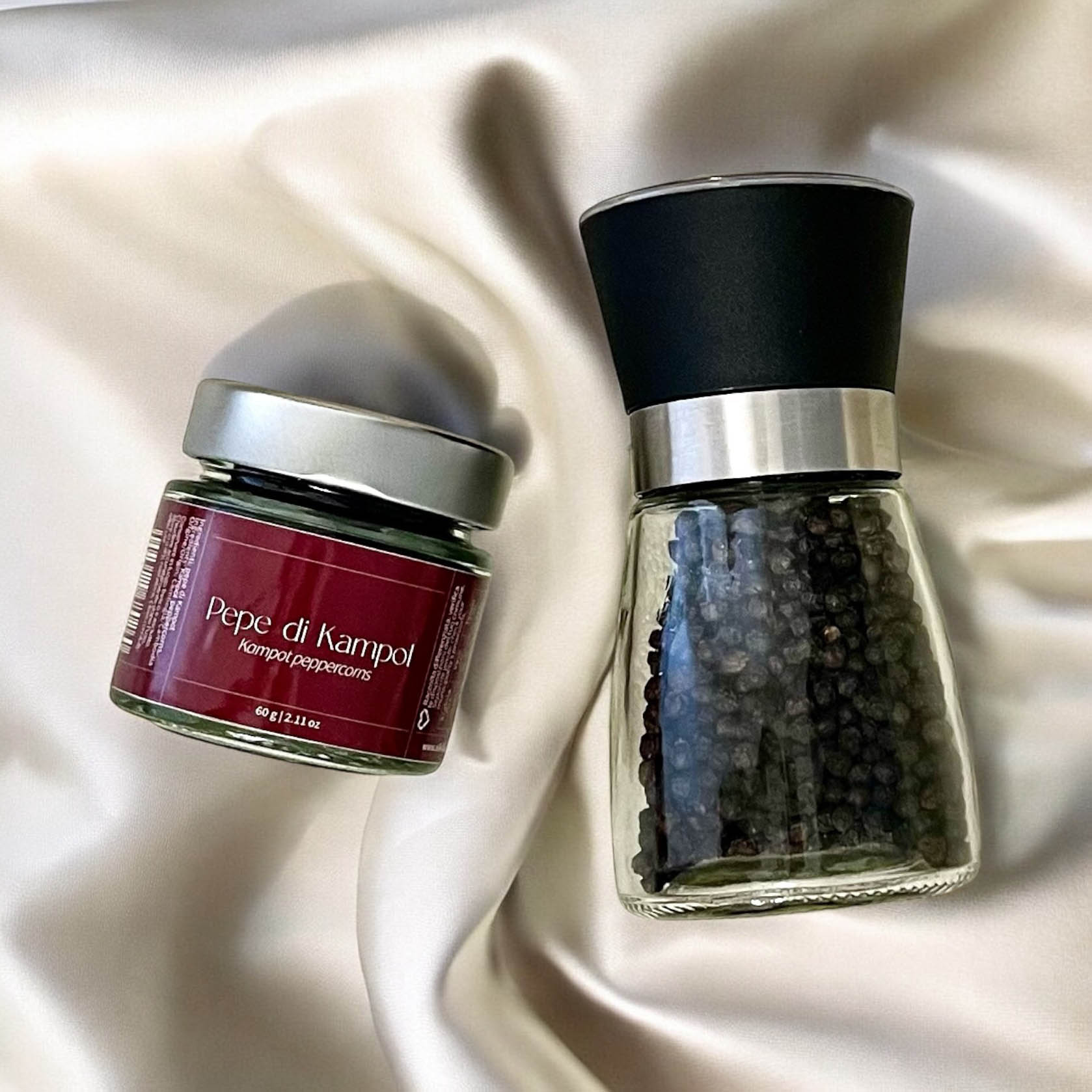 Set pepe di Kampot e macinapepe - Silkflair