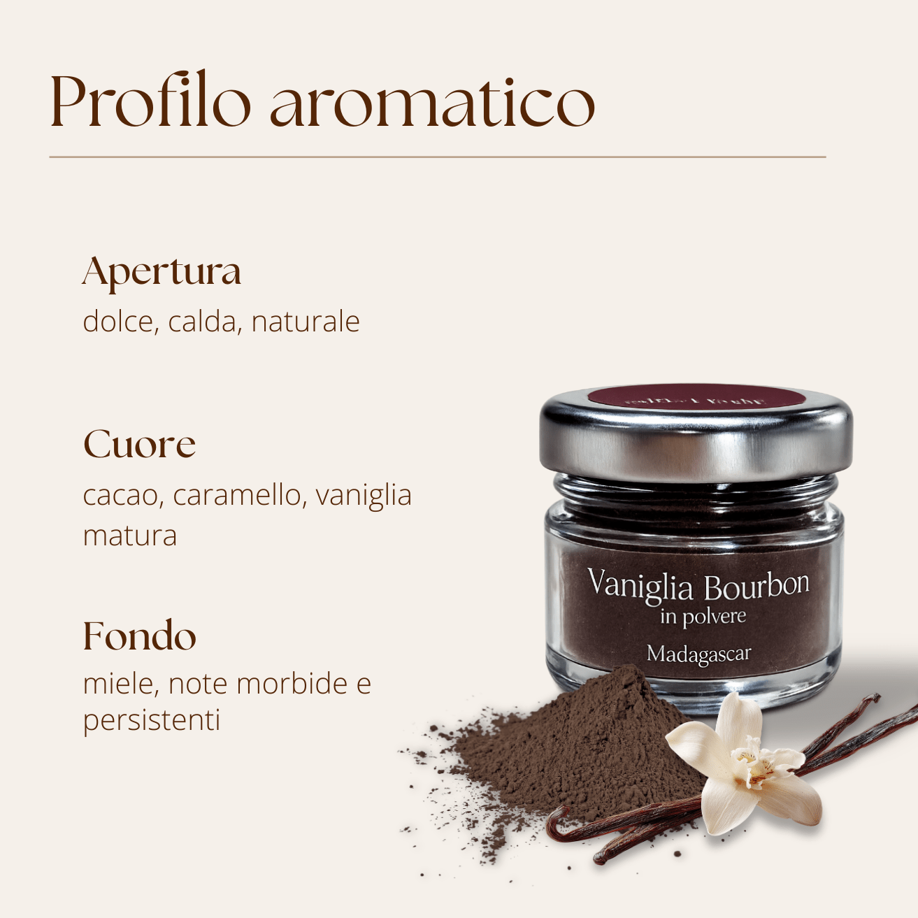 Vaniglia bourbon del Madagascar in polvere (vasetto 10 g) - Silkflair
